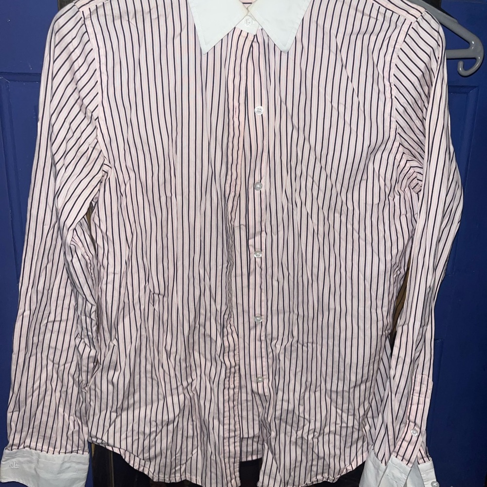 Ralph Lauren Pink and White Dress Shirt